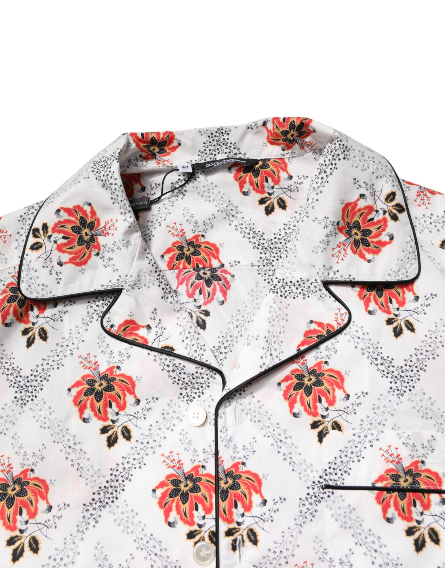 Dolce & Gabbana Conjunto de pijama de algodón con estampado floral multicolor Ropa de dormir