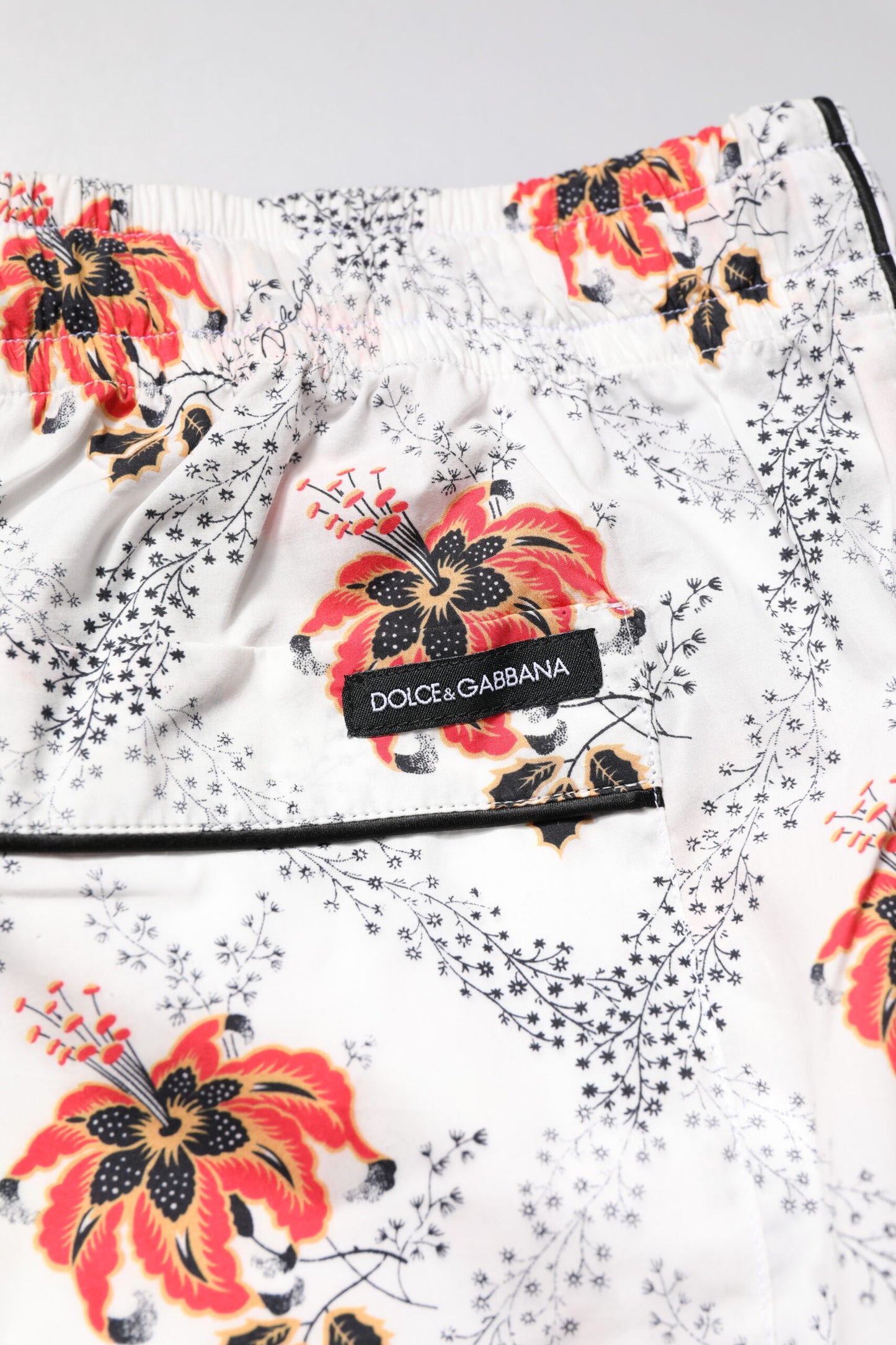 Dolce & Gabbana Conjunto de pijama de algodón con estampado floral multicolor Ropa de dormir