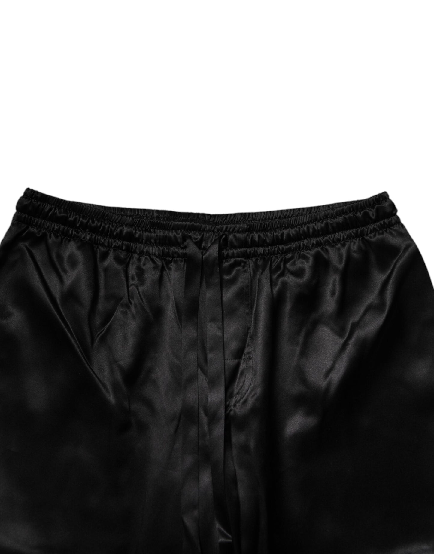 Pijama de seda negro de camisa y pantalón Dolce & Gabbana Ropa de dormir