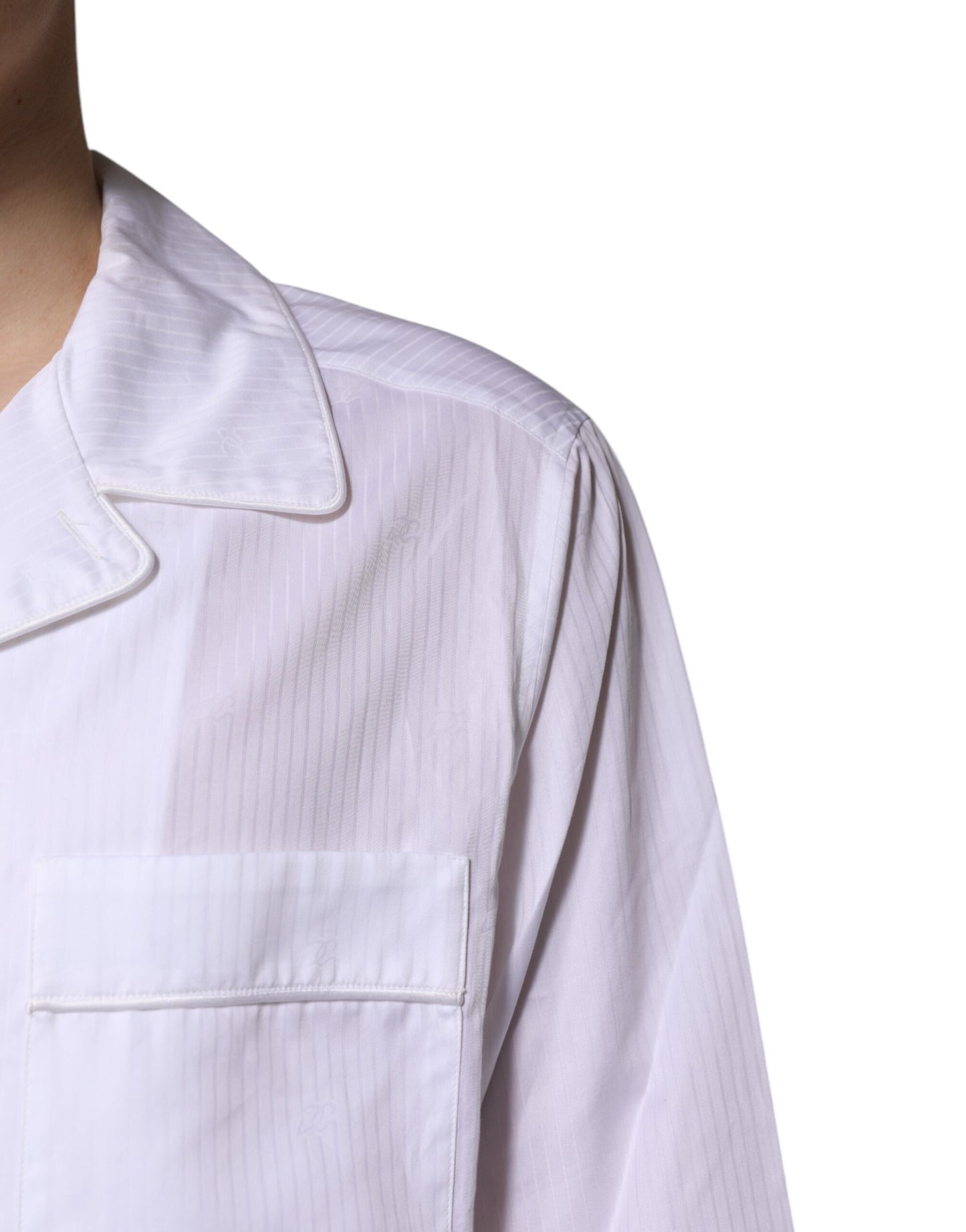 Pijama de camisa y pantalón de algodón blanco Dolce & Gabbana Ropa de dormir