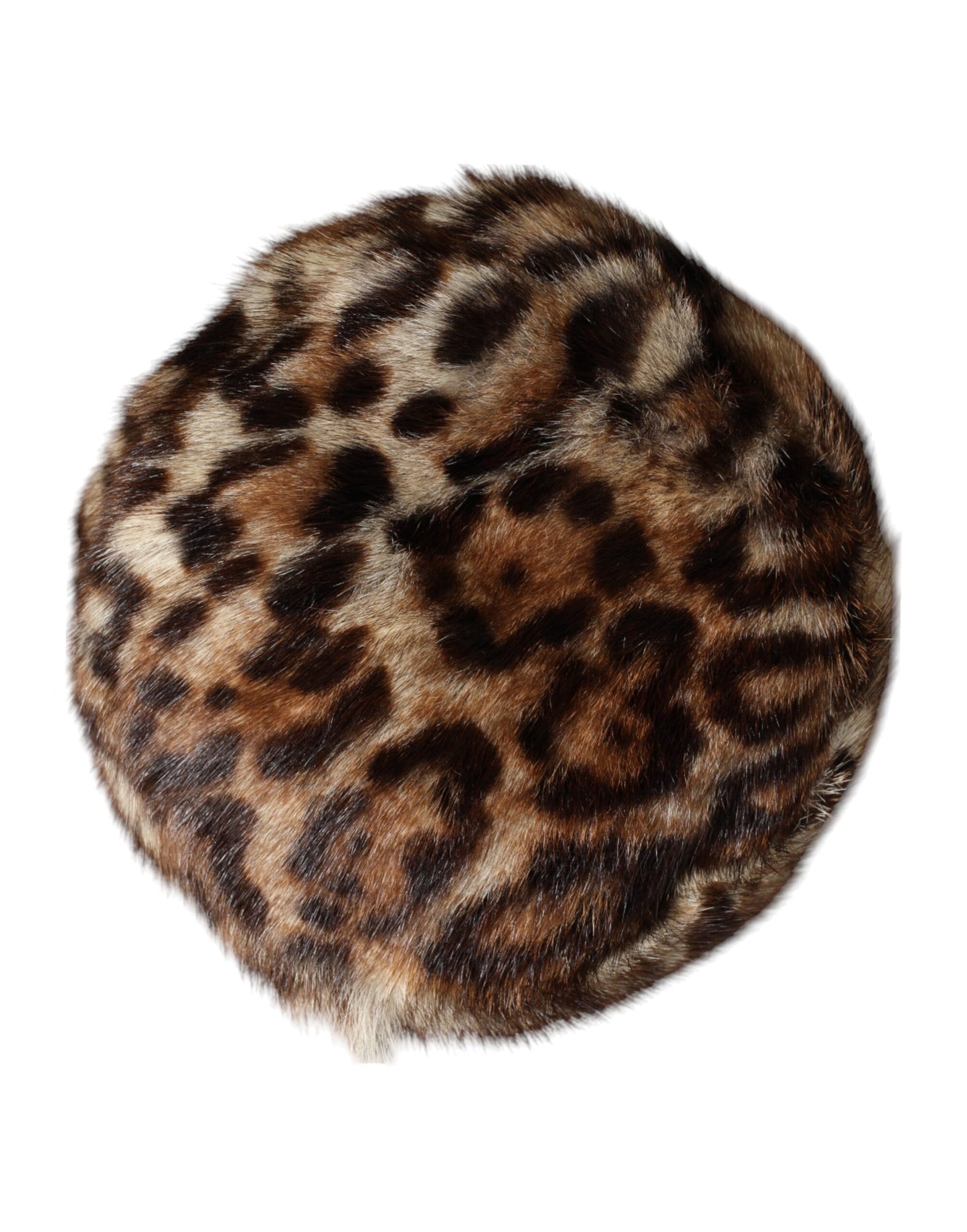 Gorro tipo pescador de mujer Dolce & Gabbana de piel sintética marrón con estampado de leopardo
