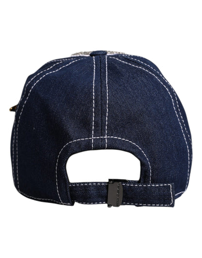 Gorra de Béisbol Dolce & Gabbana con Adornos de Cristal Azul