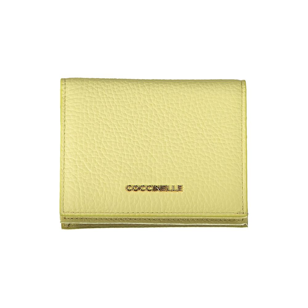 Cartera de mujer de piel amarilla Coccinelle
