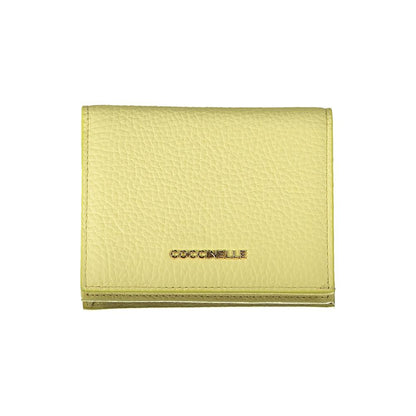 Cartera de mujer de piel amarilla Coccinelle
