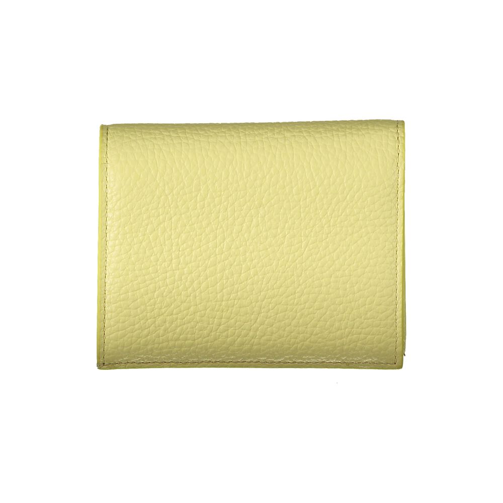 Cartera de mujer de piel amarilla Coccinelle
