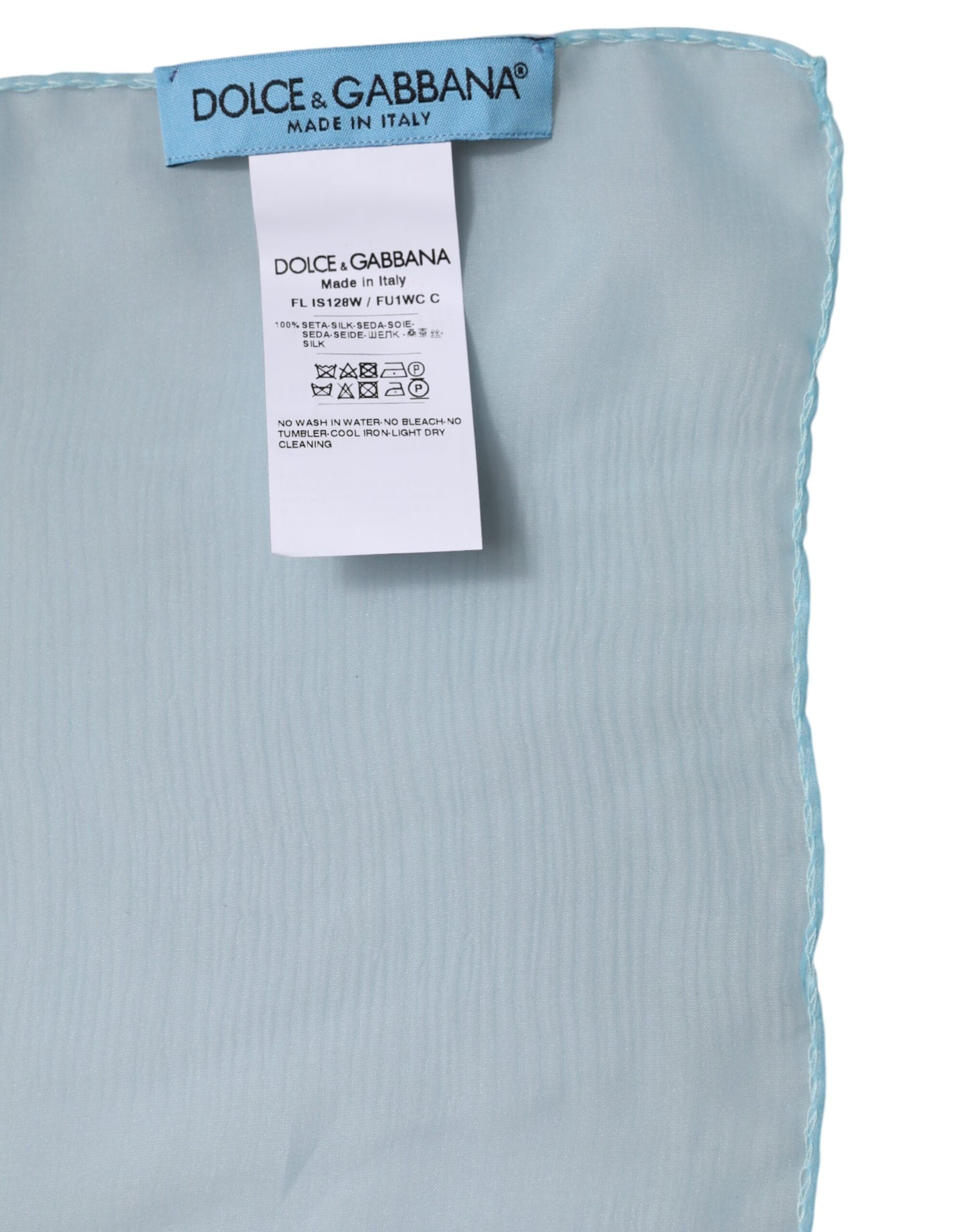 Dolce & Gabbana Chal tipo pareo rectangular de seda azul claro