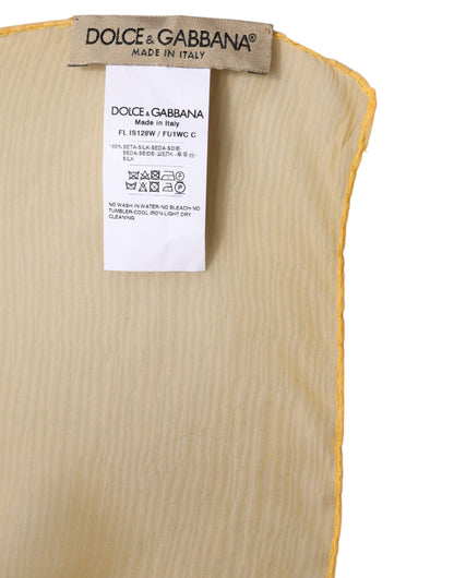 Fular tipo chal rectangular de seda amarilla de Dolce & Gabbana