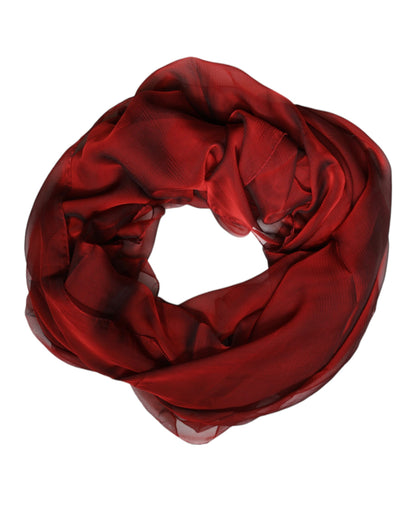 Dolce & Gabbana Chal Bufanda Rectangular de Seda Roja para Mujer