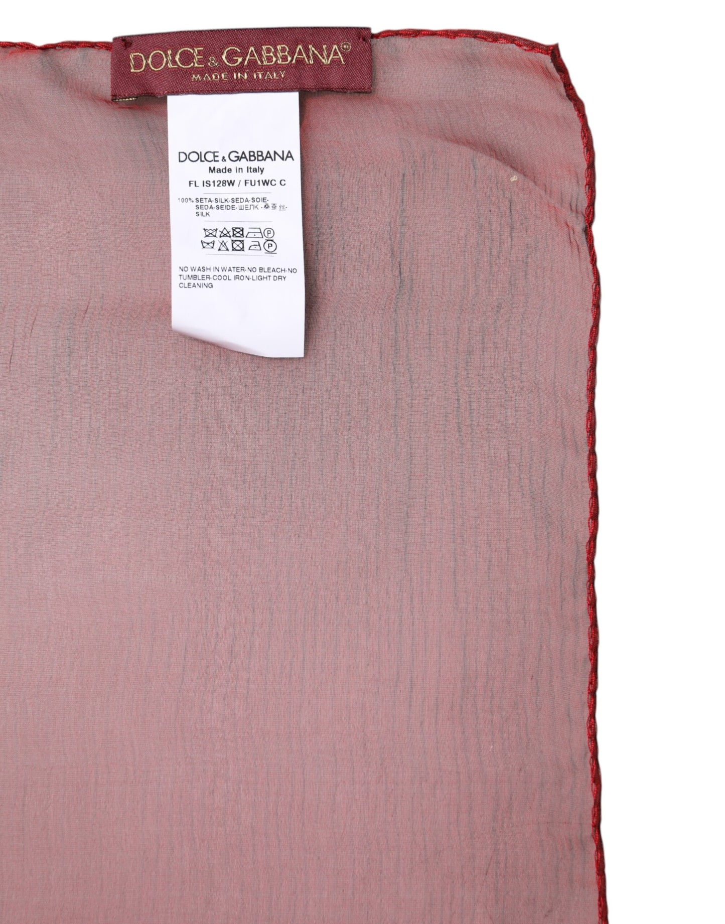 Dolce & Gabbana Chal Bufanda Rectangular de Seda Roja para Mujer