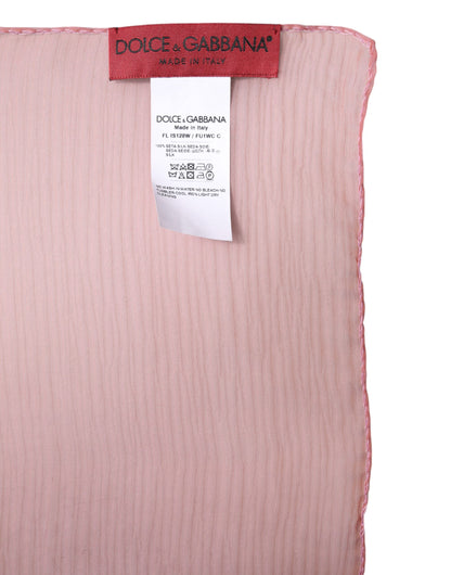 Dolce & Gabbana Pink Silk Rectangle Women Wrap Shawl Scarf