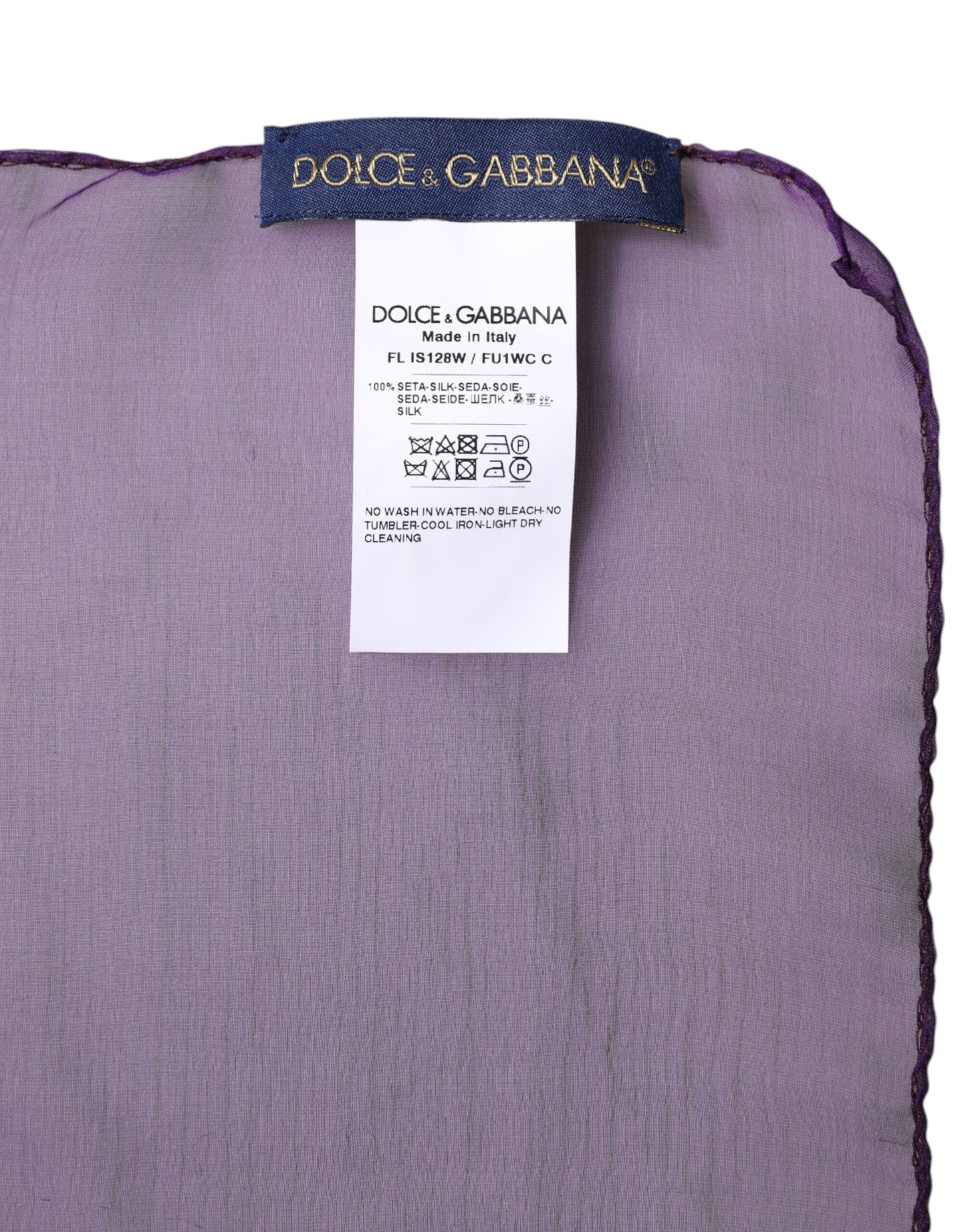 Pañuelo de seda rectangular morado Dolce & Gabbana