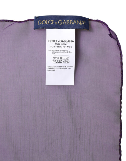 Pañuelo de seda rectangular morado Dolce & Gabbana