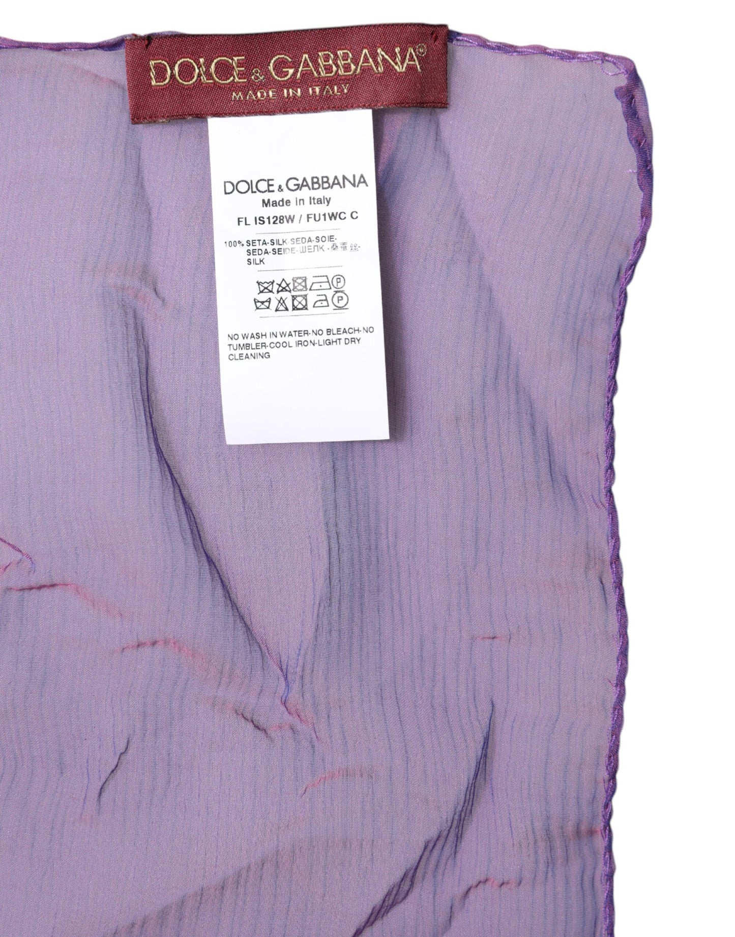Pañuelo de seda rectangular morado Dolce & Gabbana
