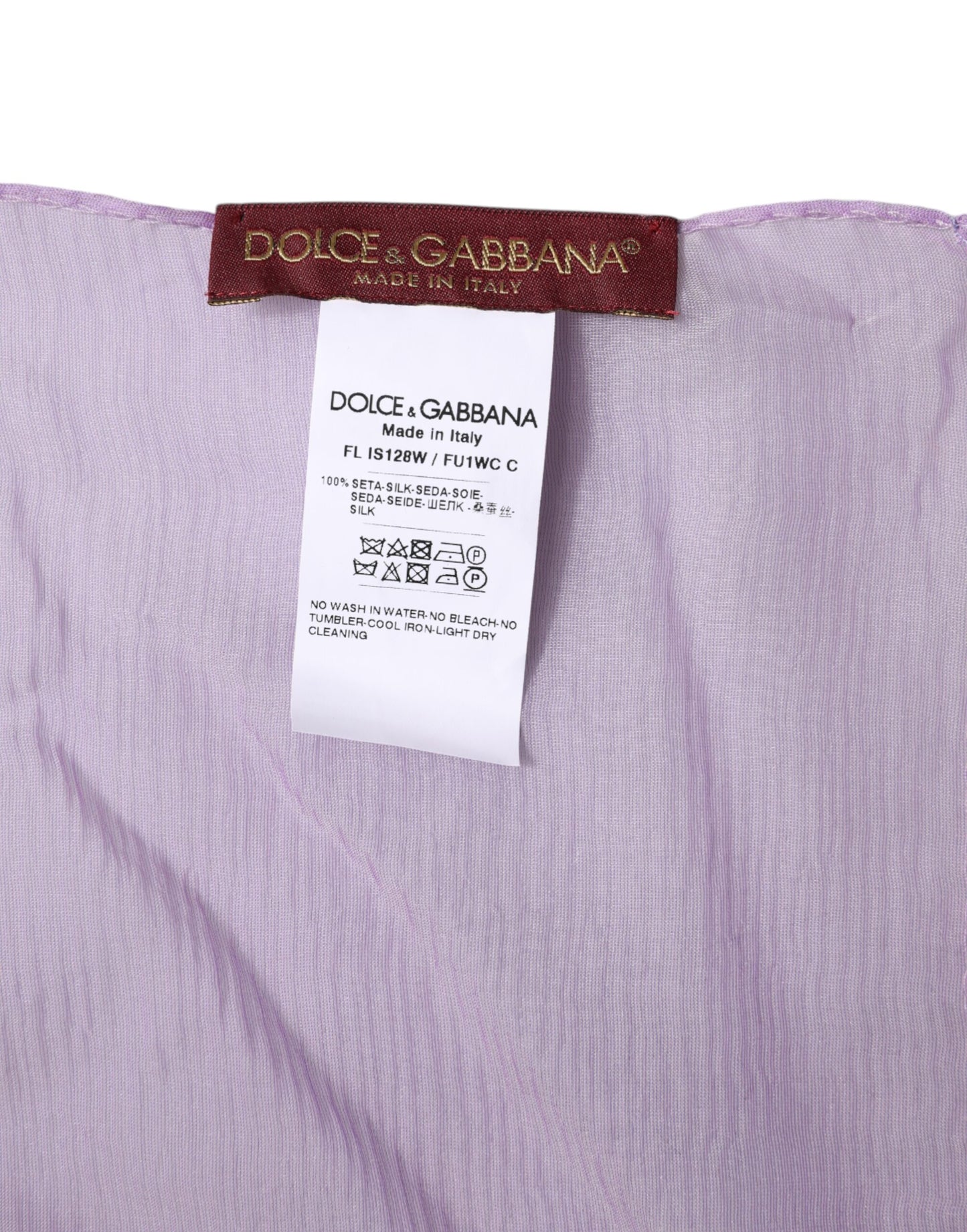 Pañuelo de seda rectangular morado Dolce & Gabbana