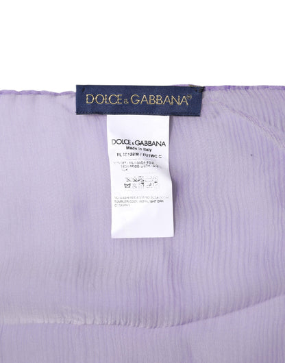 Pañuelo de seda rectangular morado Dolce & Gabbana