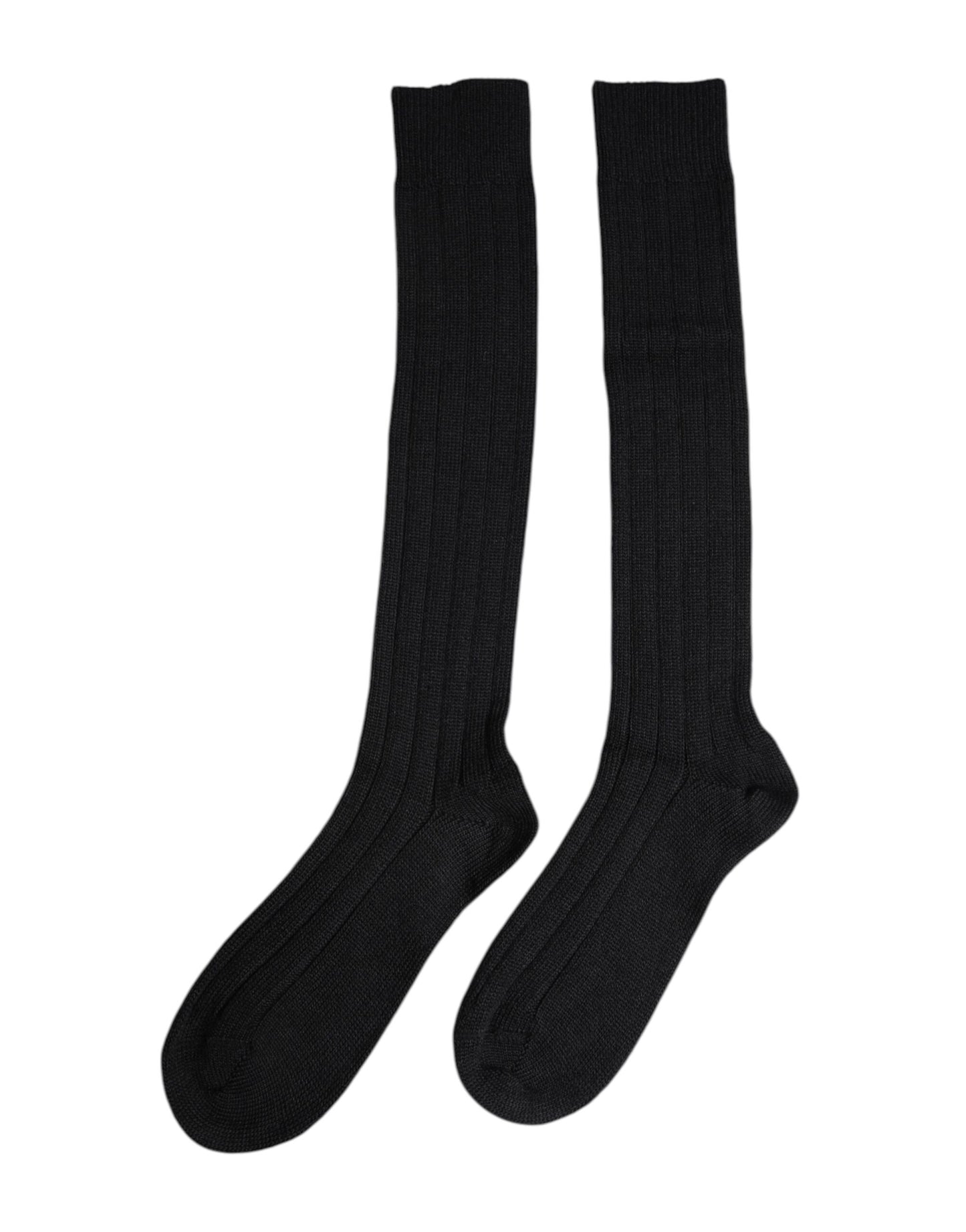 Calcetines por encima de la pantorrilla negros Dolce & Gabbana con estampado del logo DG