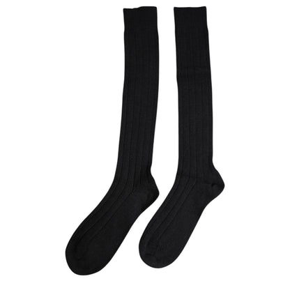 Calcetines por encima de la pantorrilla negros Dolce & Gabbana con estampado del logo DG