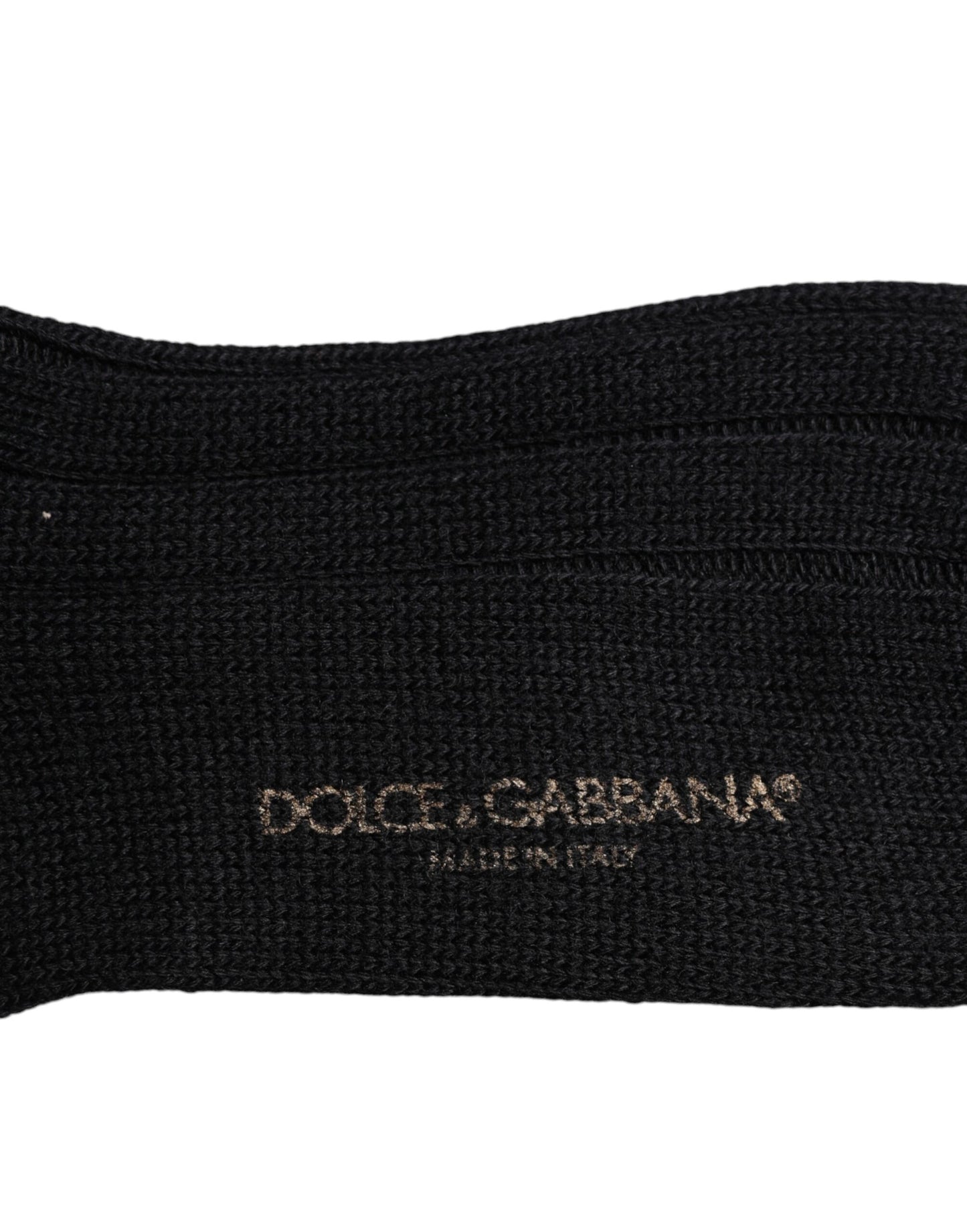 Calcetines por encima de la pantorrilla negros Dolce & Gabbana con estampado del logo DG