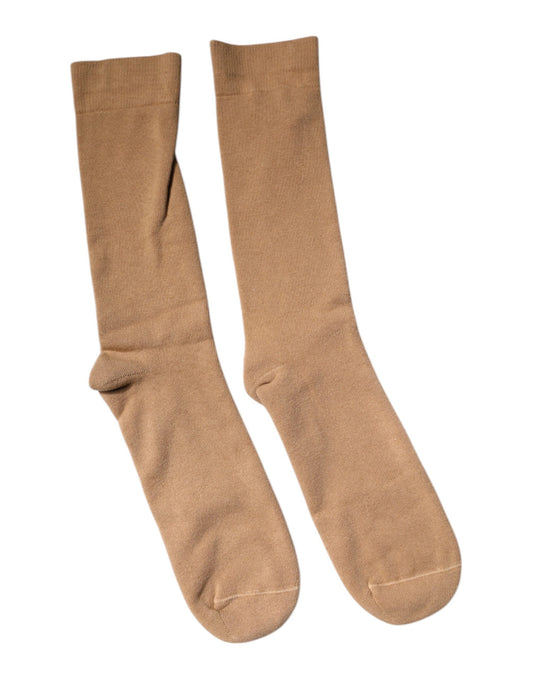 Calcetines para hombre Dolce & Gabbana de algodón, marrón liso, a media pantorrilla