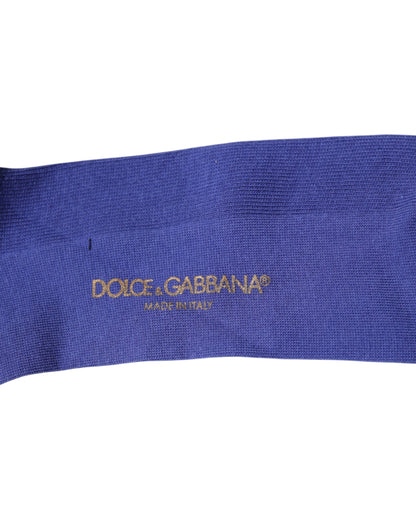 Calcetines morados de algodón con logo Dolce & Gabbana a la pantorrilla