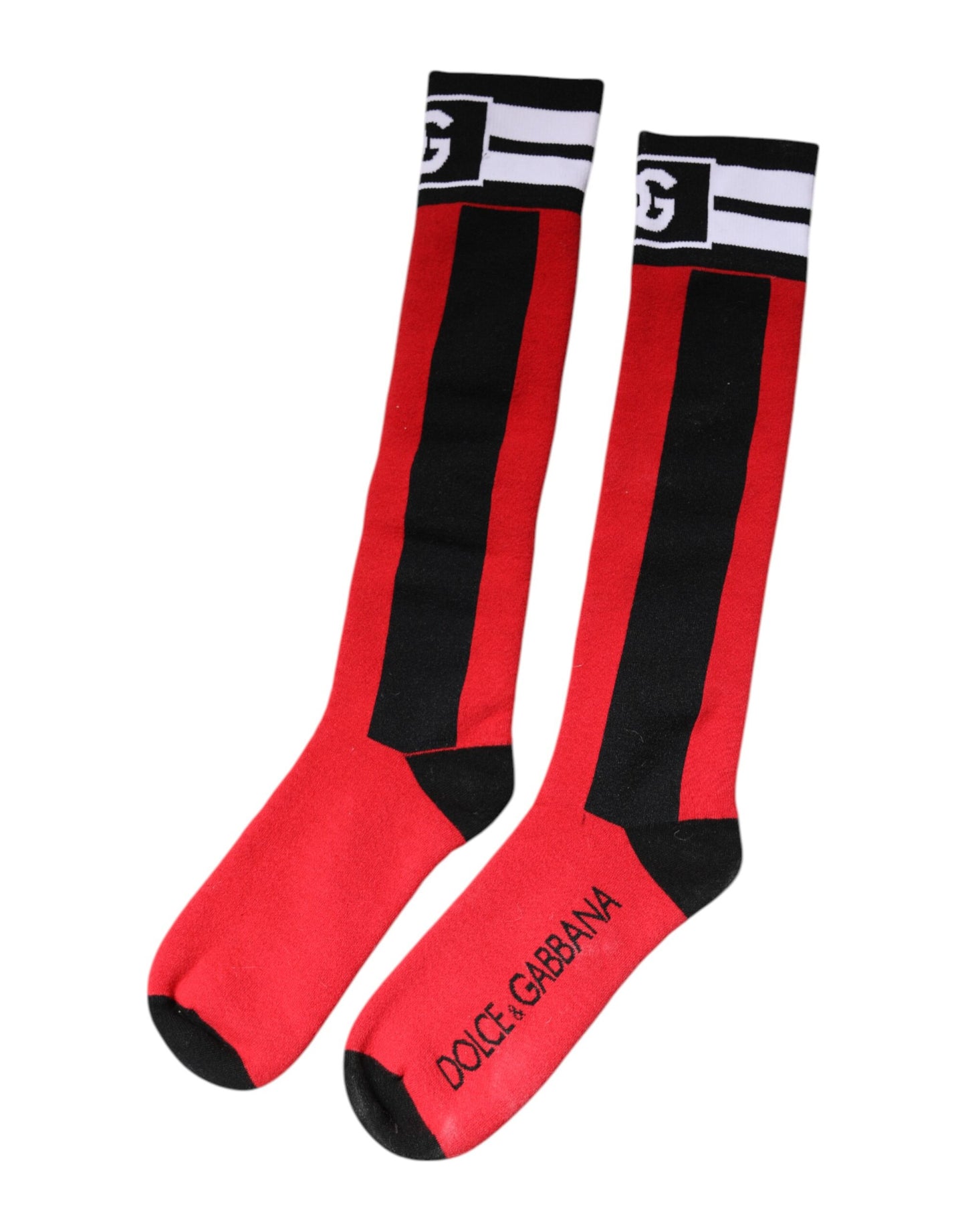 Calcetines Dolce & Gabbana de algodón elástico rojo estampados