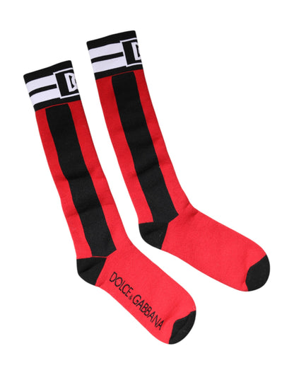 Calcetines Dolce & Gabbana de algodón elástico rojo estampados