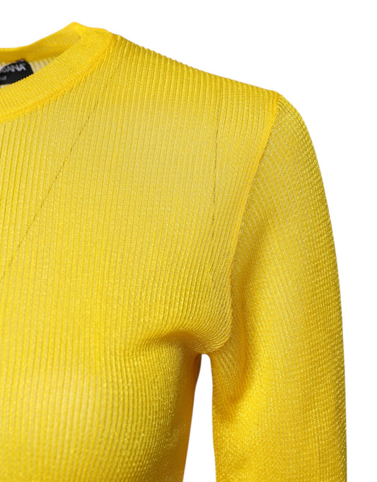 Dolce & Gabbana Haut pull en polyester jaune pour femme