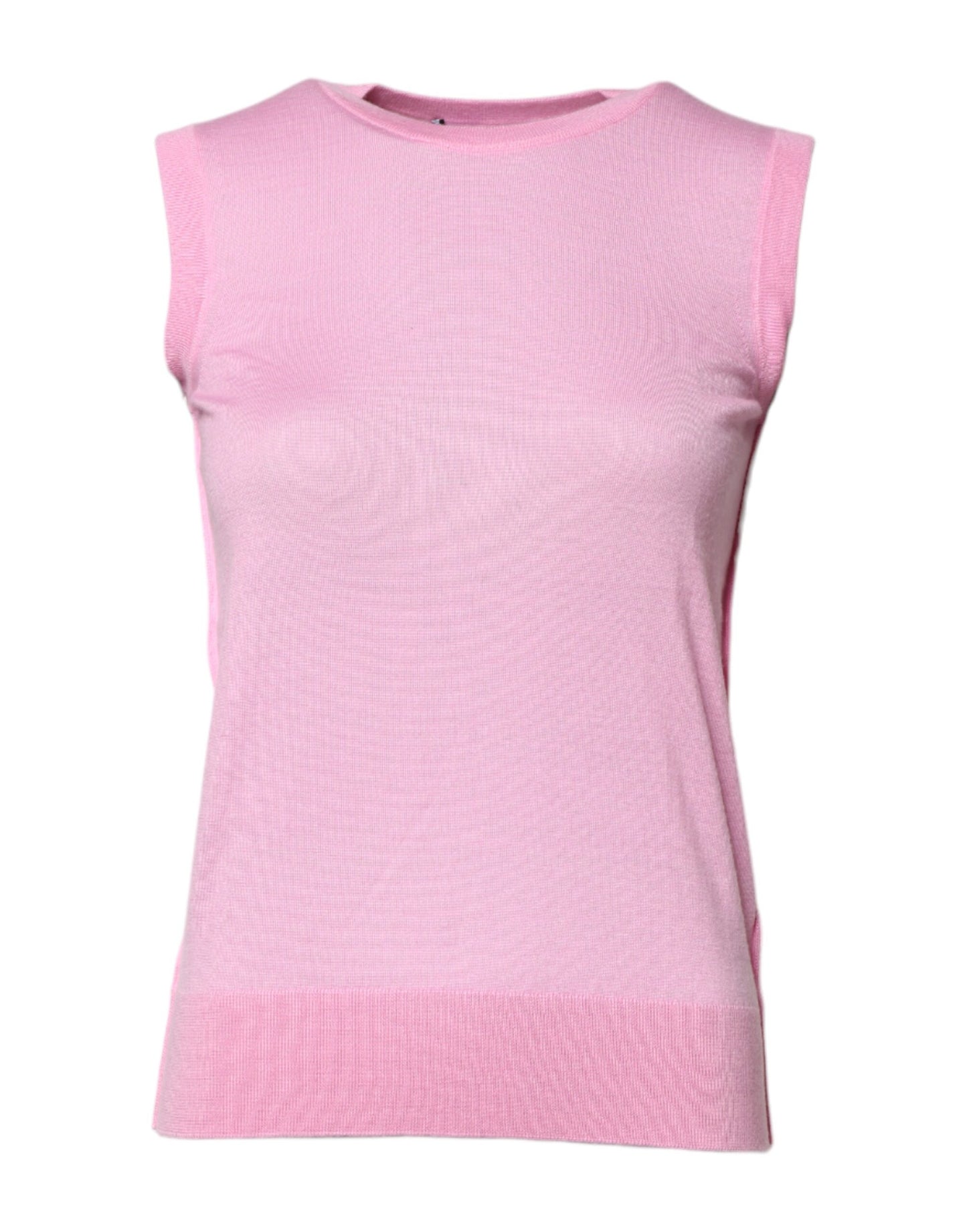 Top sin mangas de cachemira rosa con cuello redondo de Dolce & Gabbana
