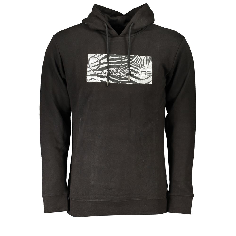 Sudadera con capucha Cavalli Class de algodón negro para hombre