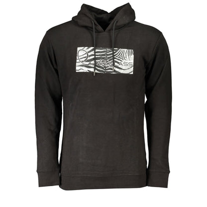 Sudadera con capucha Cavalli Class de algodón negro para hombre