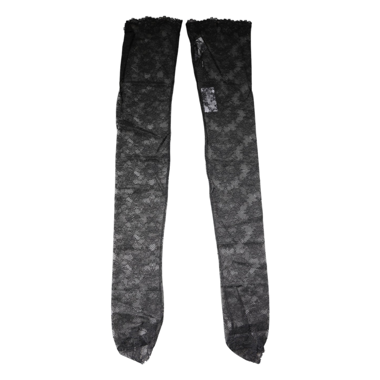 Calcetines Dolce & Gabbana de encaje floral negro de algodón elástico