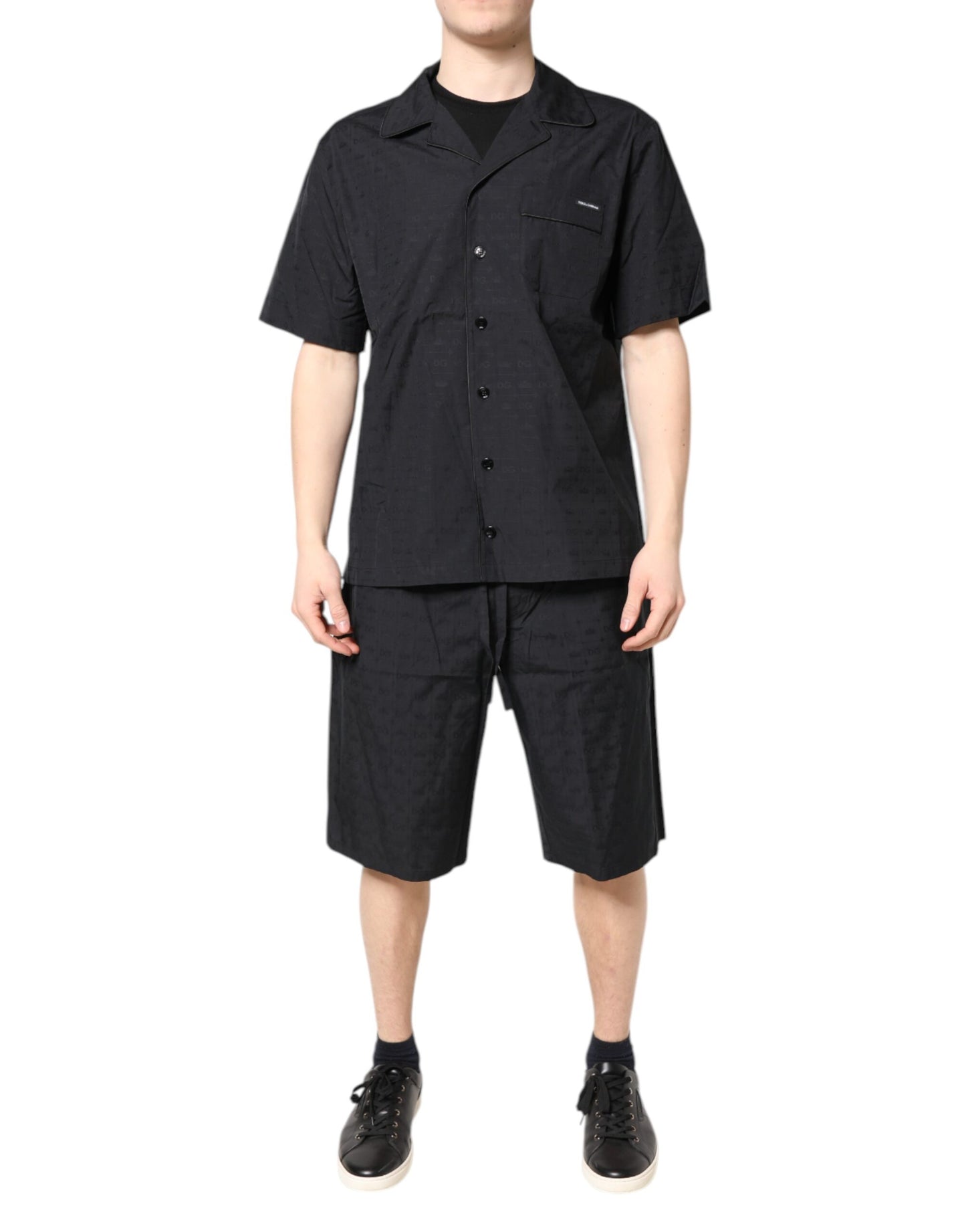 Conjunto de pijama de algodón negro para hombre Dolce & Gabbana Ropa de dormir