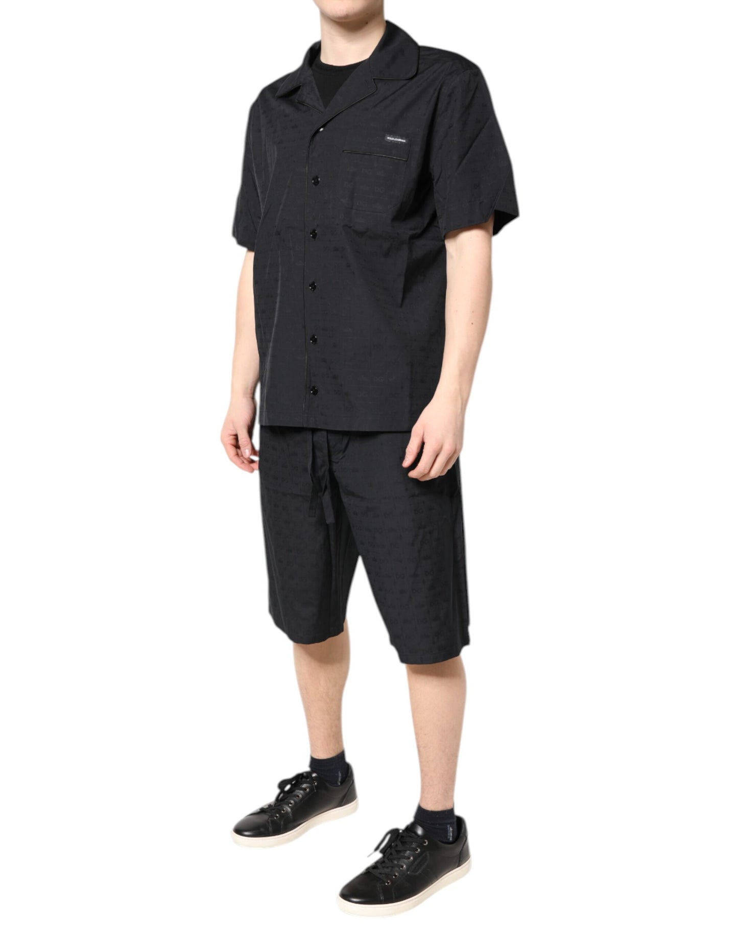 Conjunto de pijama de algodón negro para hombre Dolce & Gabbana Ropa de dormir