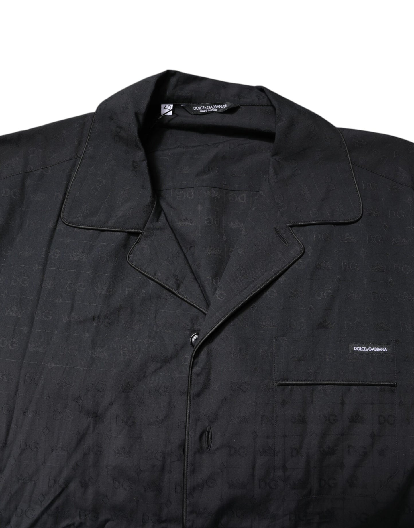 Conjunto de pijama de algodón negro para hombre Dolce & Gabbana Ropa de dormir