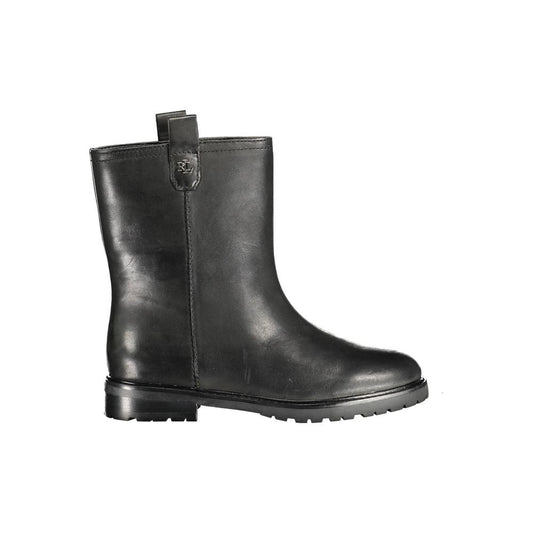 Botín de tobillo de cuero negro Ralph Lauren para mujer