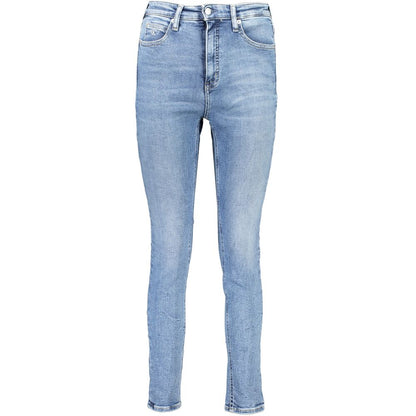 Jean ajustado de algodón Azzurro para mujer de Calvin Klein