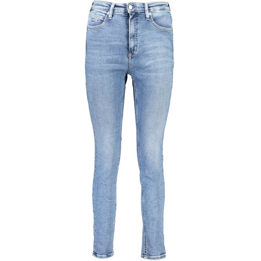 Jean ajustado de algodón Azzurro para mujer de Calvin Klein