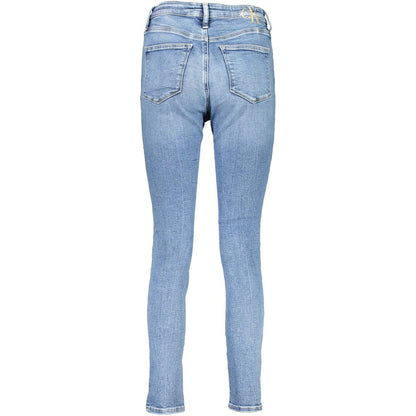 Jean ajustado de algodón Azzurro para mujer de Calvin Klein