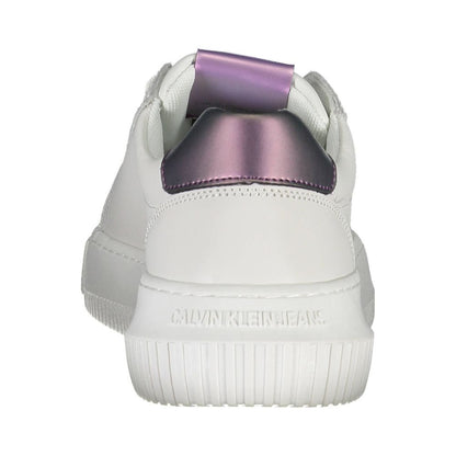 Zapatillas deportivas de cuero blanco Calvin Klein para mujer