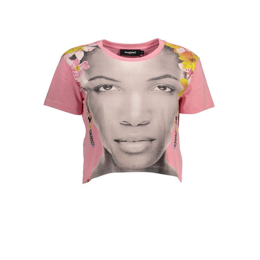 Camiseta de algodón Rosa para mujer Desigual