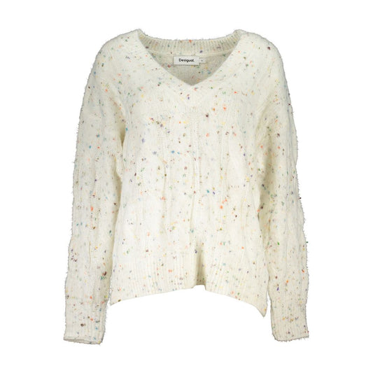 Suéter Desigual blanco de acrílico para mujer