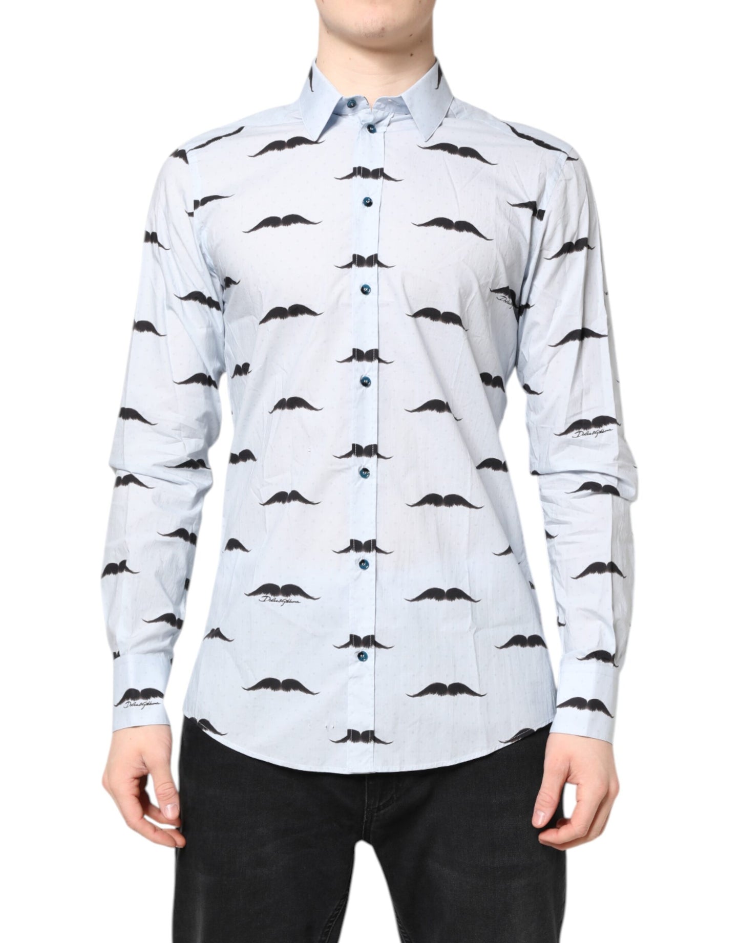 Camisa de vestir formal MARTINI de algodón azul claro de Dolce & Gabbana