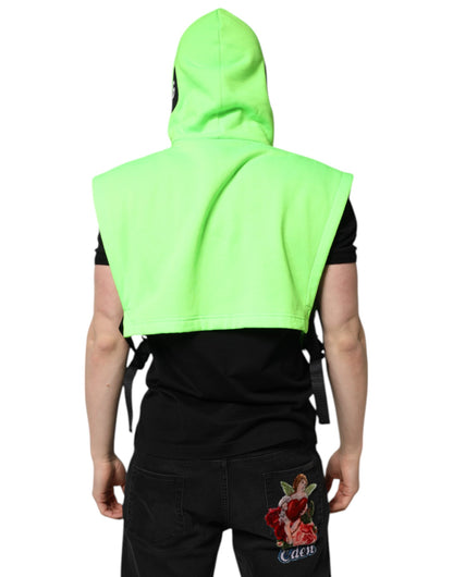 Chaleco deportivo con capucha de poliéster verde de Dolce & Gabbana