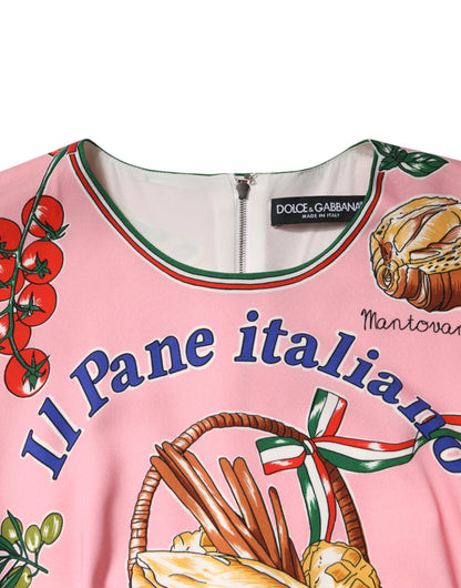Vestido Tubo Midi Ajustado Estampado de Repostería Rosa de Dolce & Gabbana
