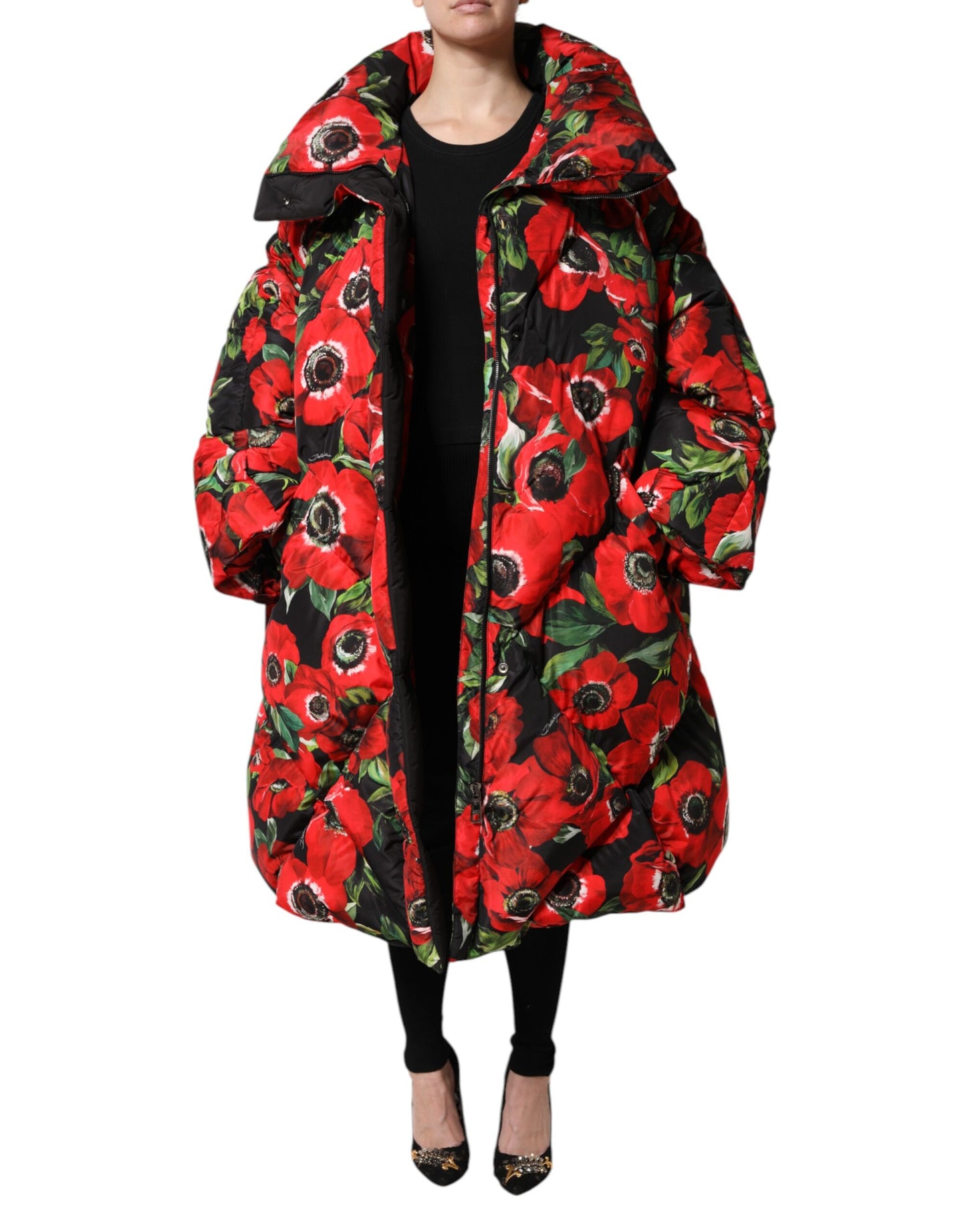 Chaqueta acolchada Dolce & Gabbana Multicolor Floral con cremallera completa