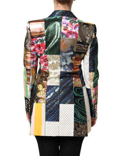 Chaqueta de jacquard con patchwork floral multicolor de Dolce & Gabbana