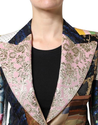 Chaqueta de jacquard con patchwork floral multicolor de Dolce & Gabbana