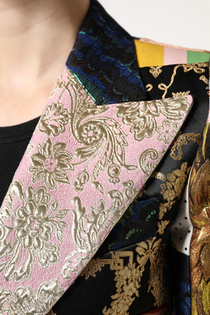 Chaqueta de jacquard con patchwork floral multicolor de Dolce & Gabbana