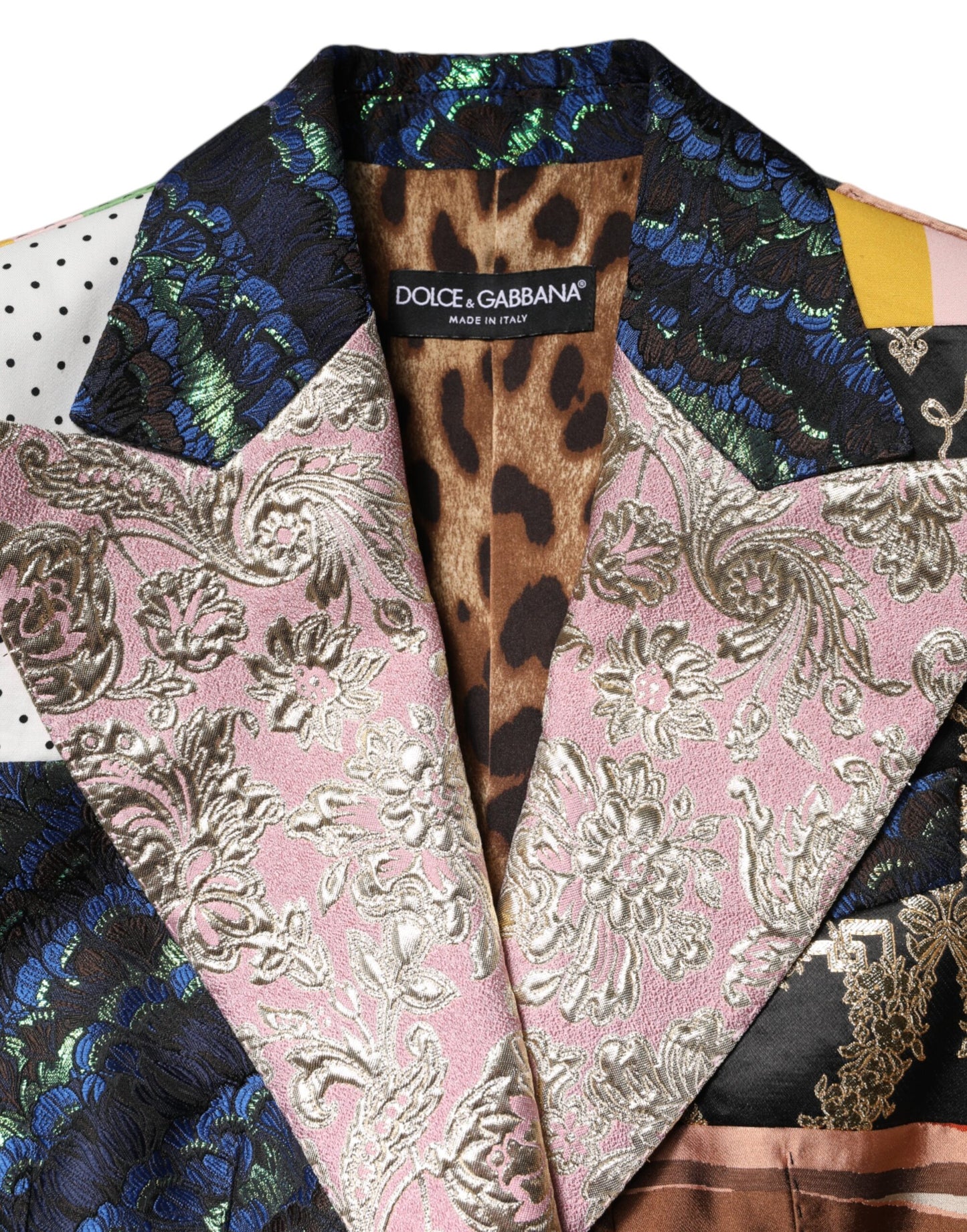 Chaqueta de jacquard con patchwork floral multicolor de Dolce & Gabbana