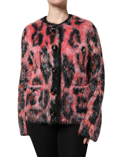 Cárdigan de punto con botones de mohair y lana rojo de Dolce & Gabbana